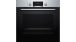 Bosch Oven Serie 2 HBA173BR1S 71 L, Electric, Self-cleaning technology (pyrolysis), Red LED display with knob control, Height 5