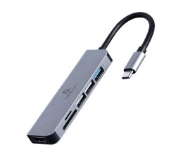 Adapter wieloportowy USB-C 6w1, HDMI, USB 3.1, USB 2.0x2, czytnik kart